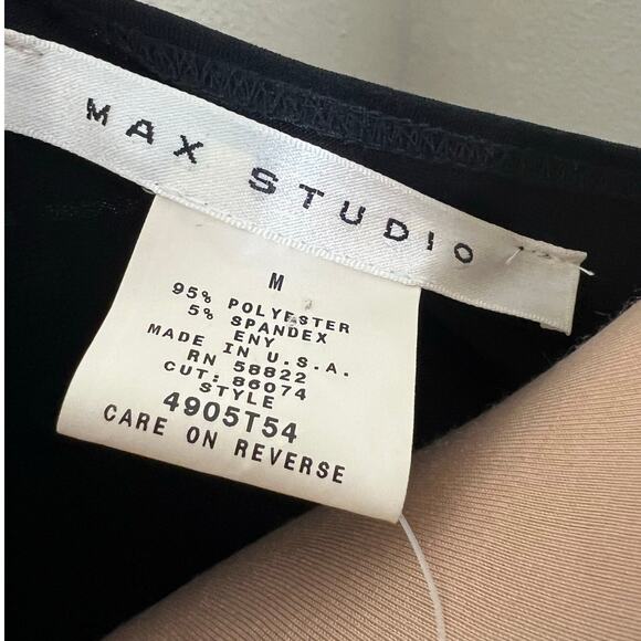 Y2K Max Studio Dress Small Womens Empire Waist Contrast Trim Vintage V-Neck New - Picture 8 of 8